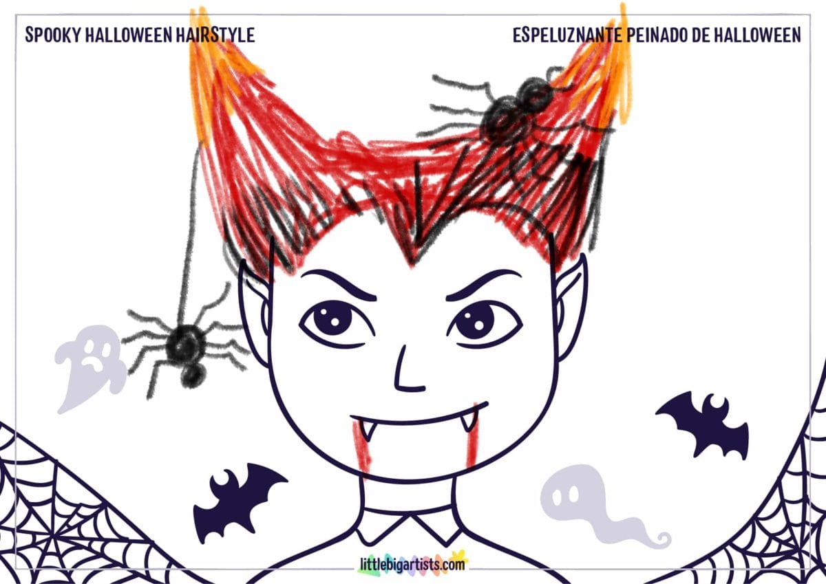Halloween Hairstyle Creative Worksheet - LittleBigArtists