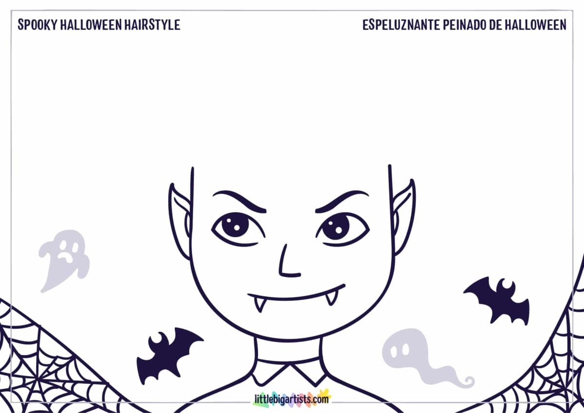Halloween Hairstyle Creative Worksheet - LittleBigArtists