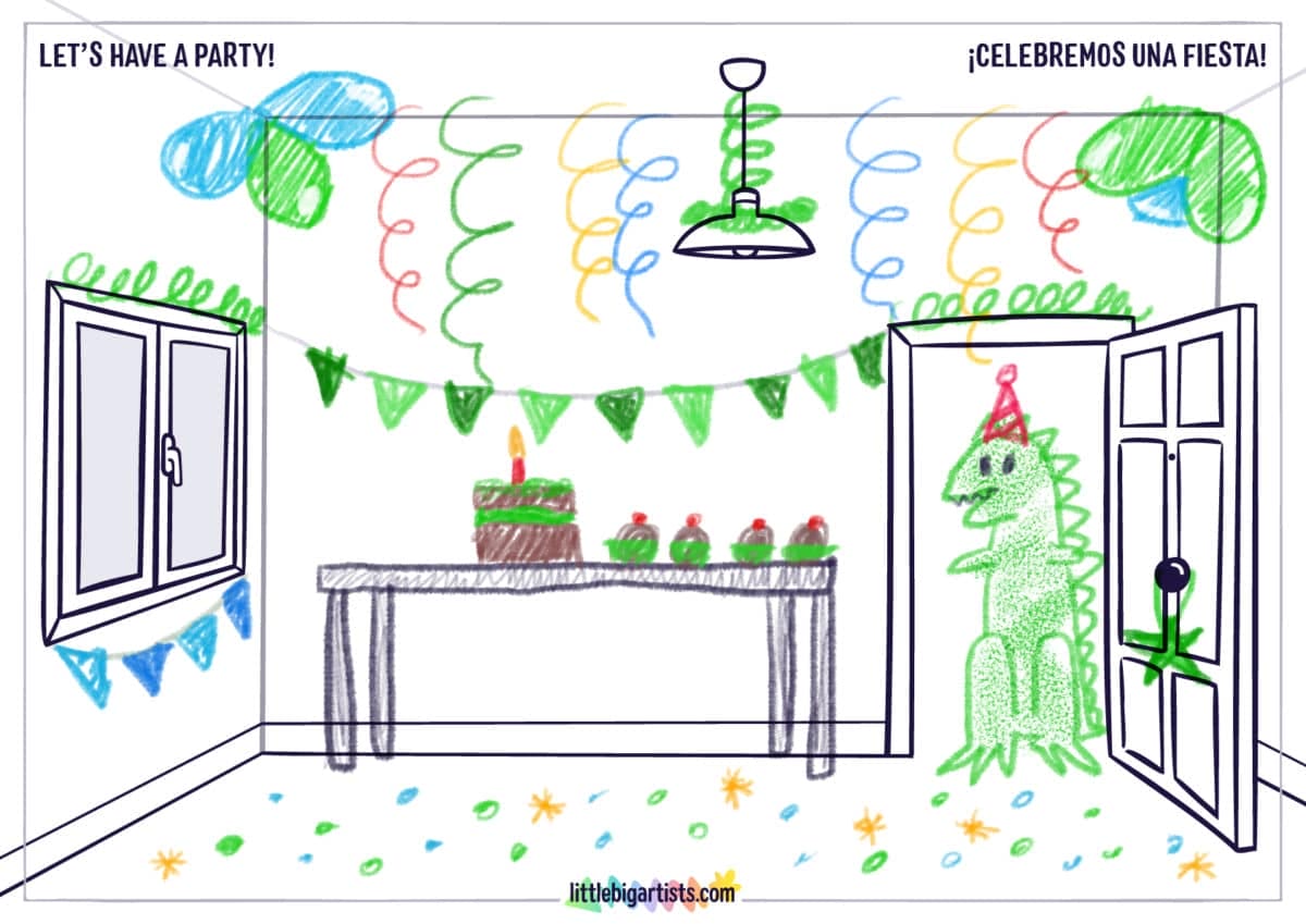 Lets Have Party Creative Worksheet - LittleBigArtists