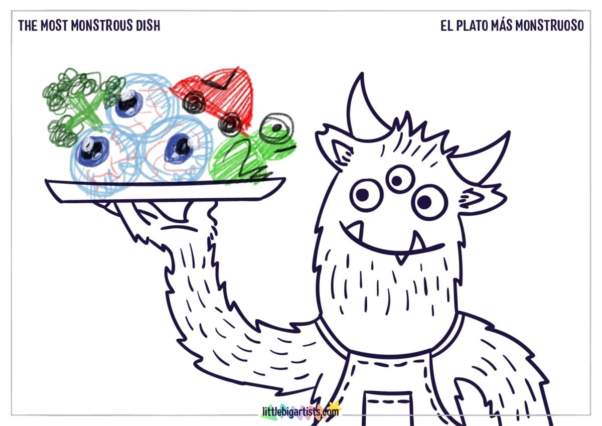 Monstrous Dish Creative Worksheet - LittleBigArtists